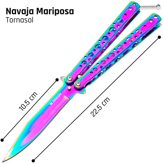 Medidas Largo Mariposa Tornasol con filo