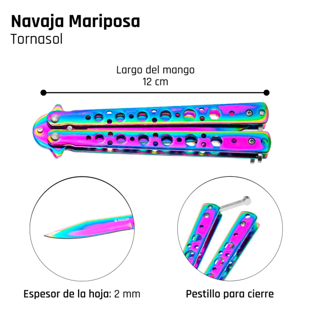 Características Mariposa Tornasol Hoja con filo Pestillo y Largo del Mango