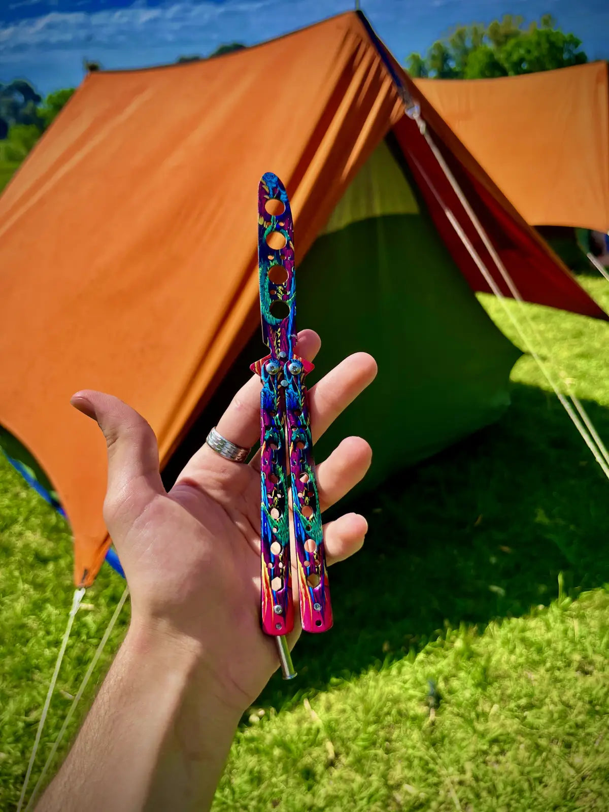 Navaja mariposa hyperbestia 1 sin filo Balisong para Flipping Colección CS:GO