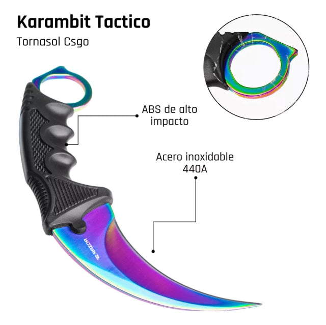 Karambit Tornaol Táctico Counter Strike Acero Inoxidable Mango de ABS
