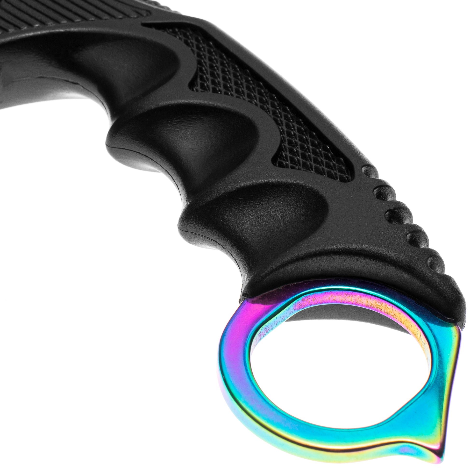 Karambit Tornasol Razor Detalle del Mango y Anillo Acero Inoxidable