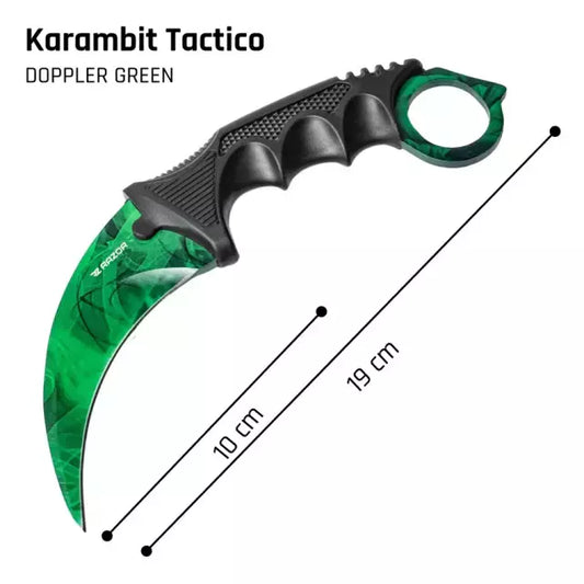 Karambit Verde Doppler Green CS:GO Razor Cuchillo Táctico Medidas