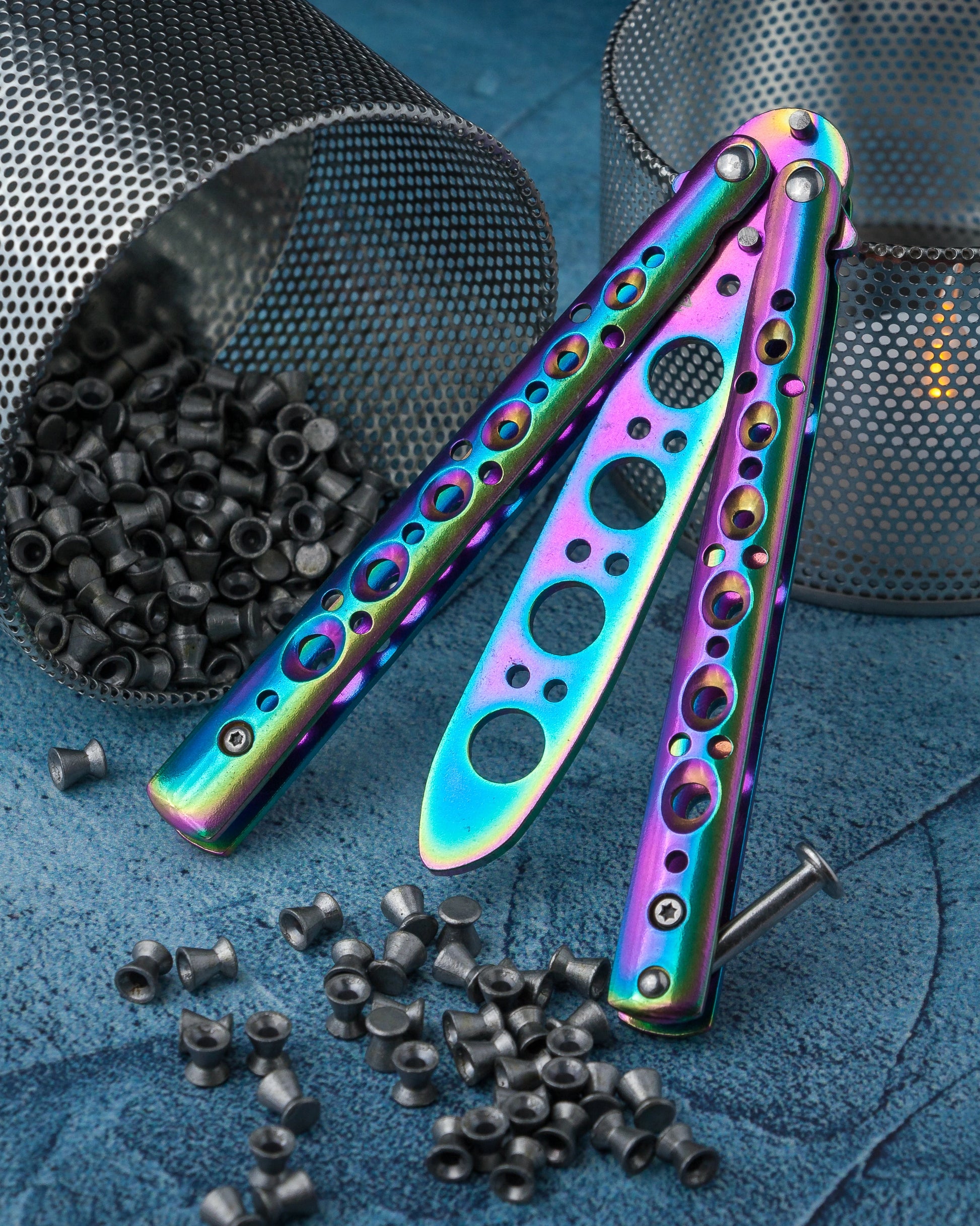 Balisong Tornasol sin filo Entrenamiento Práctica Trucos butterfly knife Razor