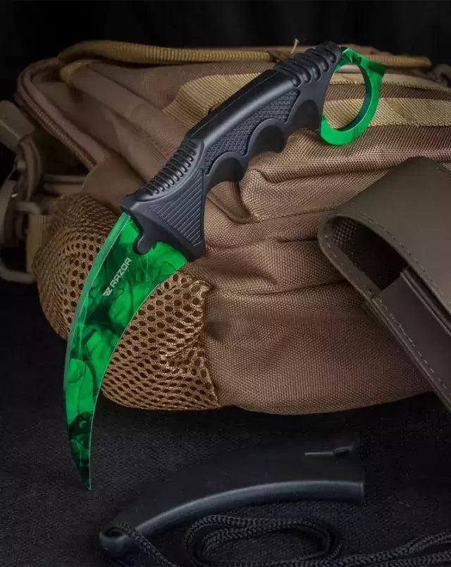 Karambit Cuchillo curvo Verde Csgo Razor Táctico Colección